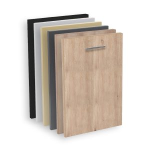 Verschiedenartige hintereinandergereihte Dekorplatten.