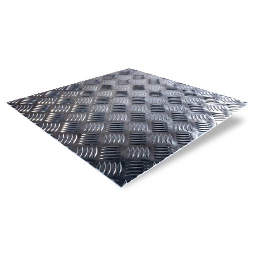 Aluminium-Riffelblech Quintett, rutschfeste Oberfläche, präziser Zuschnitt, ideal für Bodenbeläge und Verkleidungen.