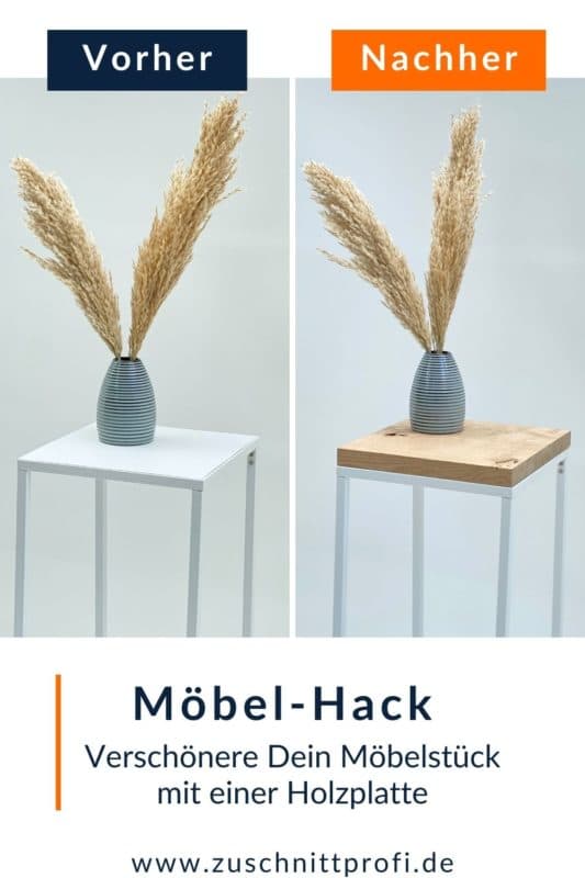 Möbel Hack mit einer Holzplatte