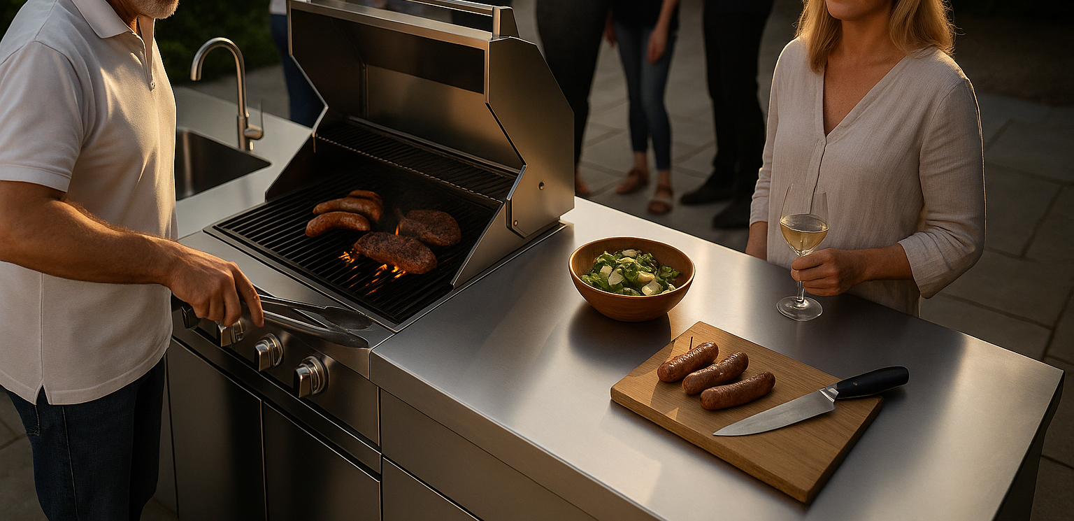 Edelstahl Outdoor Grill und Küche