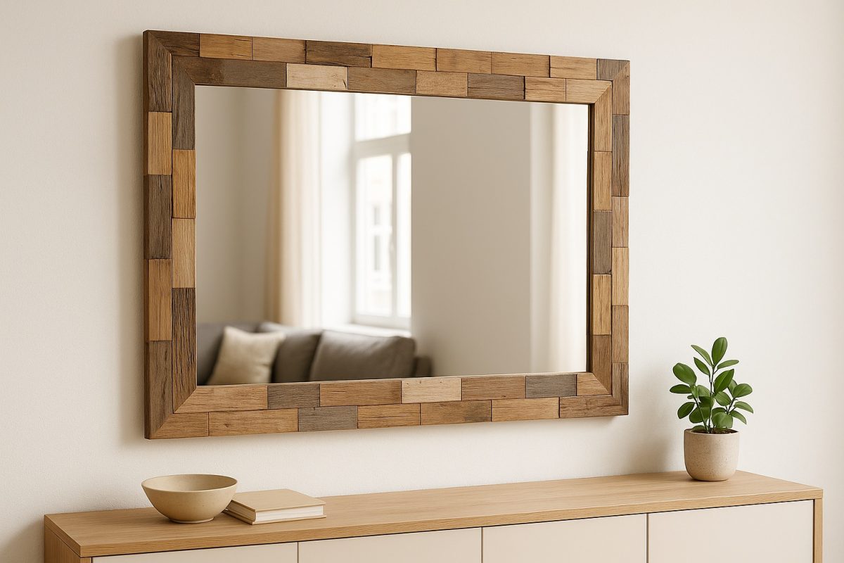 DIY-Spiegelrahmen aus Holzresten