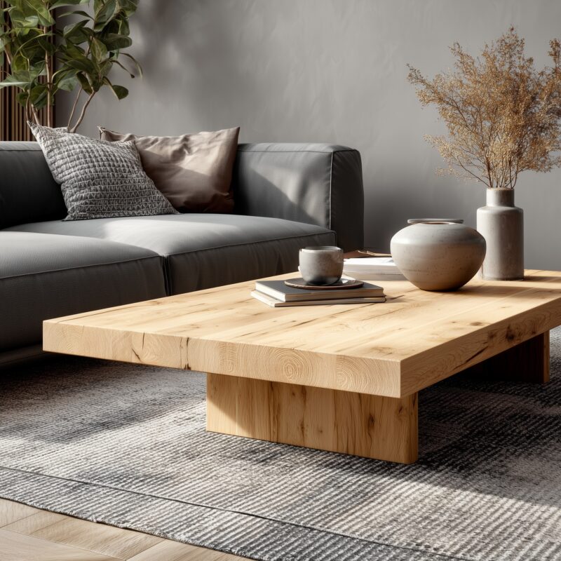 Gemütlicher Couchtisch aus Wildeiche.