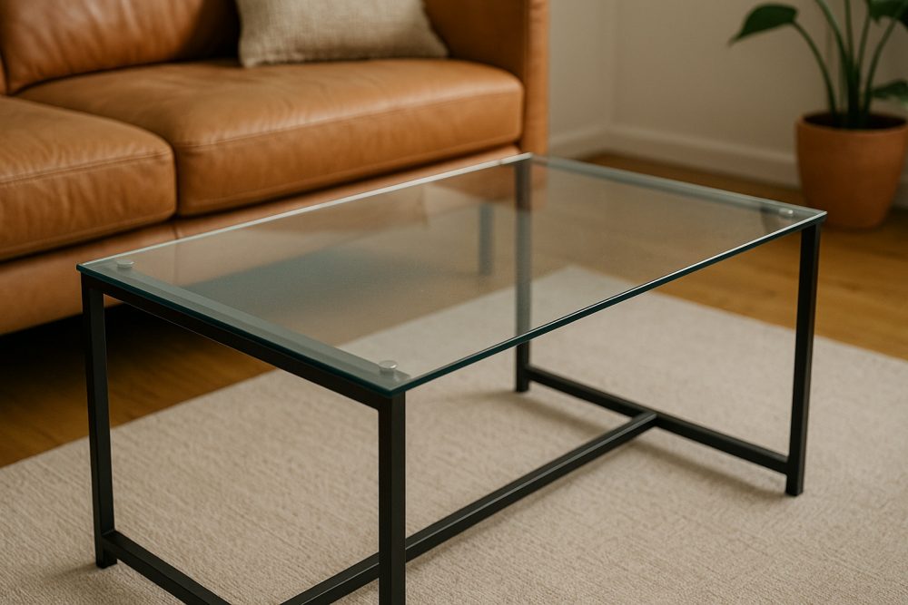 DIY-Couchtisch im Industrial-Style mit ESG-Glas und Stahl