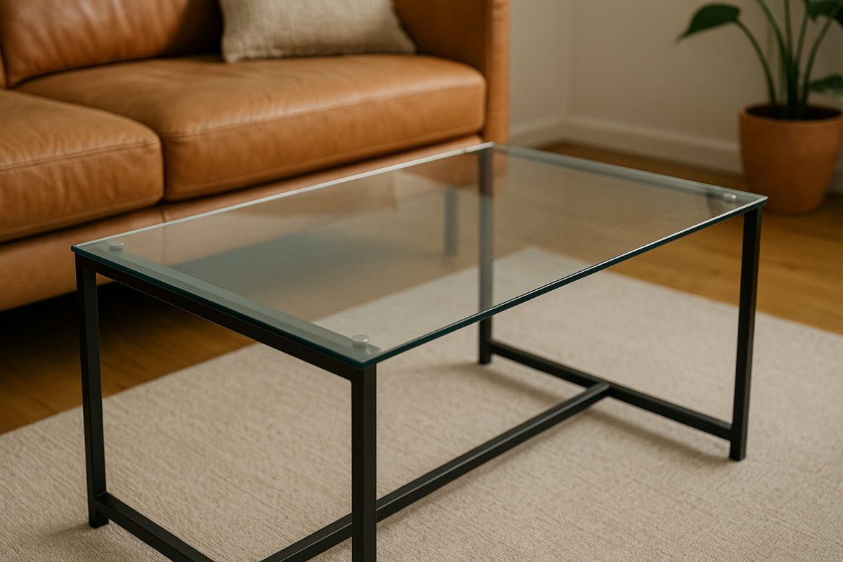 DIY-Couchtisch im Industrial-Style mit ESG-Glas und Stahl
