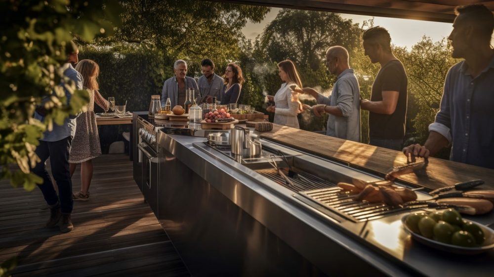 Arbeitsplatte für Outdoor Küchen aus Edelstahl nach Maß