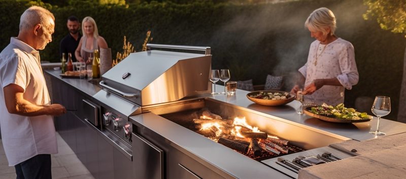 Arbeitsplatte für Outdoor Küchen aus Edelstahl nach Maß