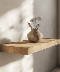 Schwebendes Regal aus massiver Eiche