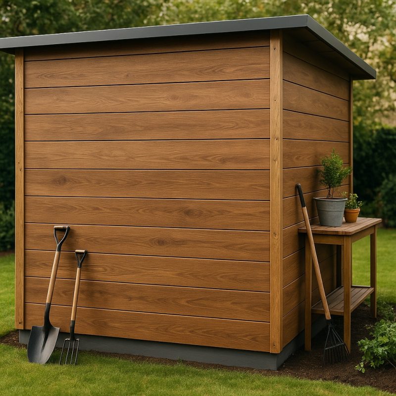 Gartenhaus mit HPL-Verkleidung – wetterfest, stilvoll und perfekt für DIY-Projekte