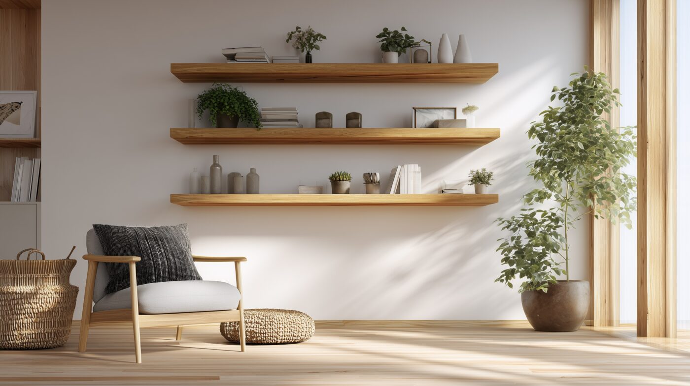 Wandboard aus Wildeiche mit natürlicher Maserung.