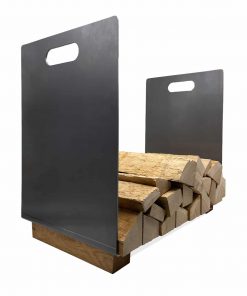 Design-Kaminholzaufbewahrung mit Griffen