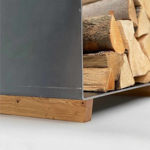 Design-Kaminholzaufbewahrung aus Schwarzstahl – Bild 2