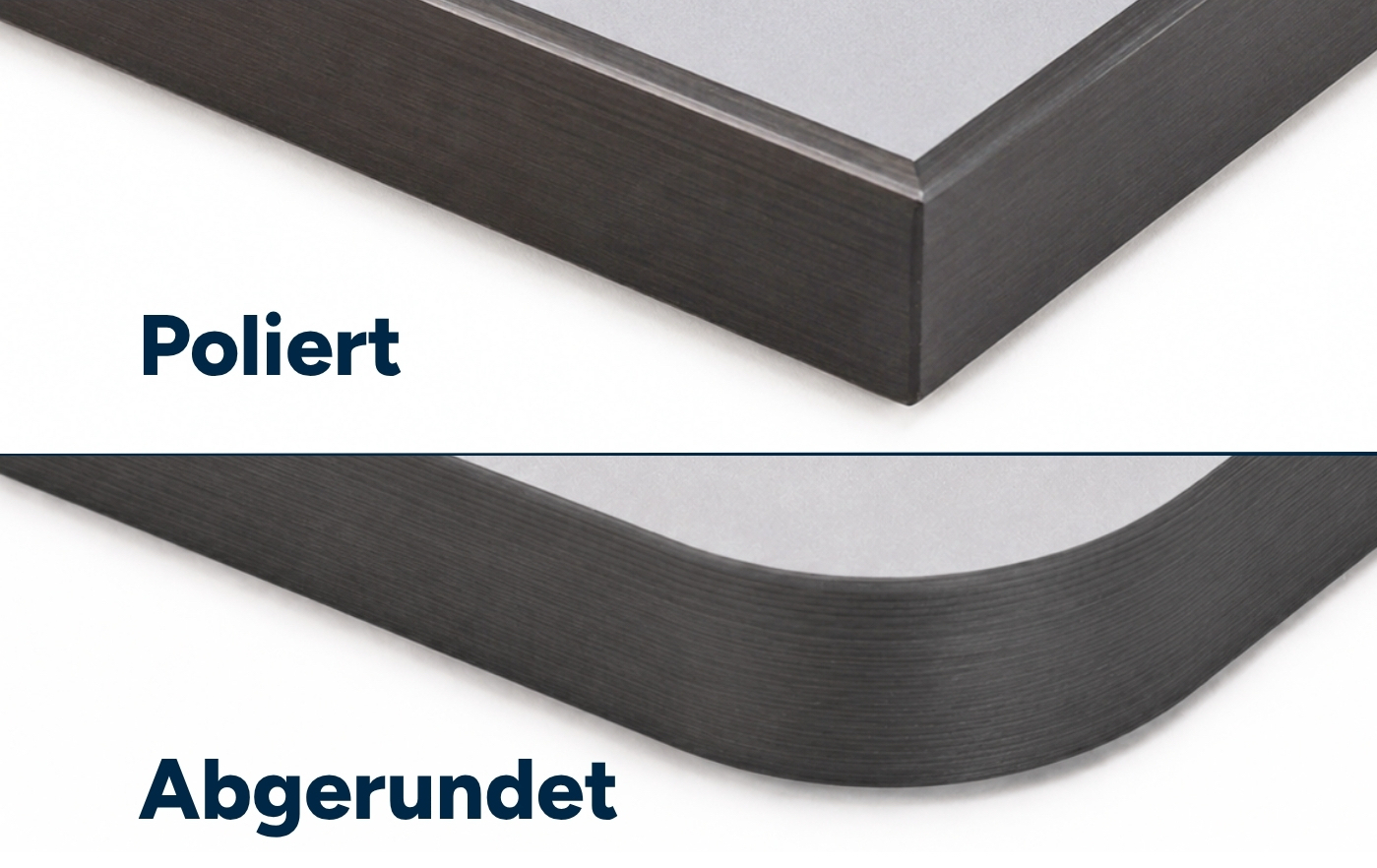 HPL-Platten-Kanten-Arten in Vergleich (Poliert vs. Abgerundet)