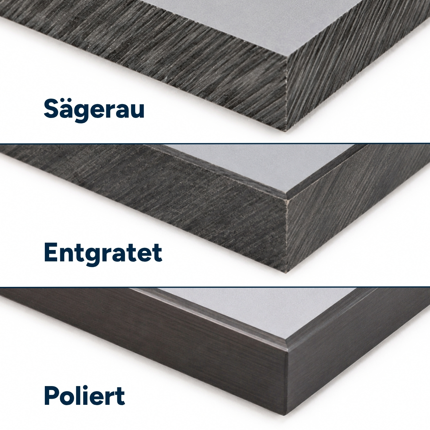 HPL-Platten-Kanten-Arten in Vergleich