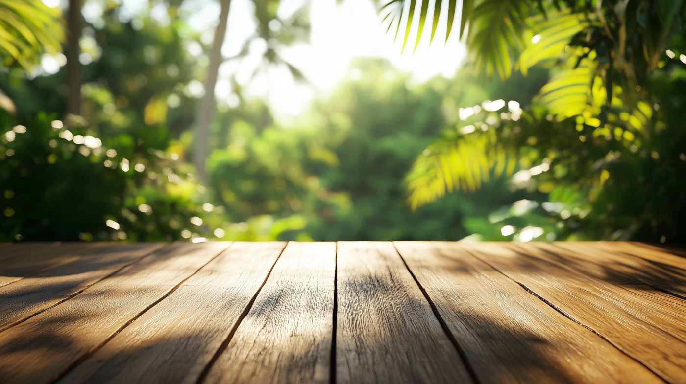 Terrasse aus Kernholz im Freien