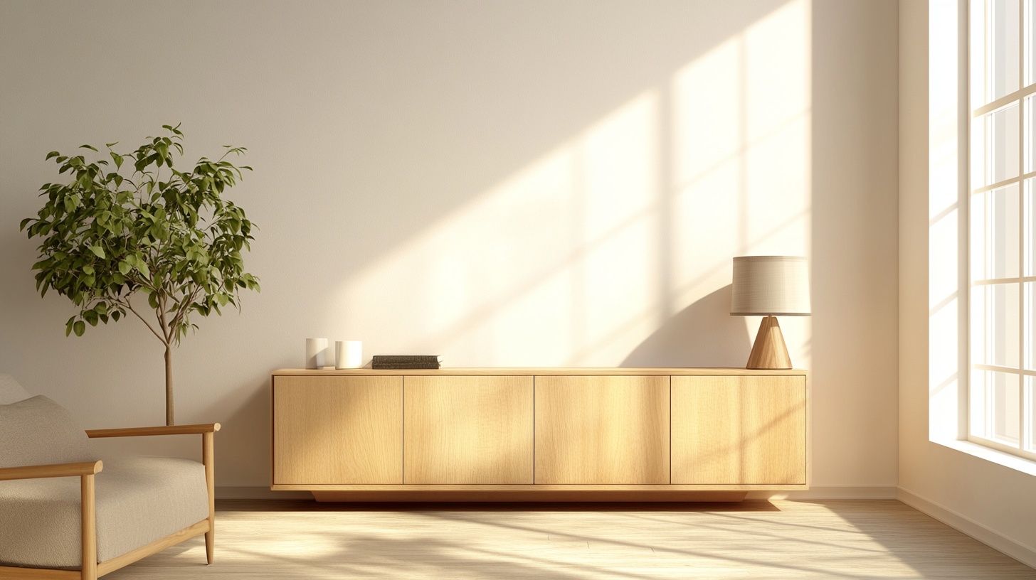 Sideboard aus Ahorn mit gleichmäßiger, zurückhaltender Maserung
