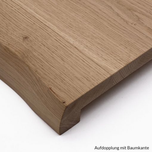 Massivholzplatte Eiche aufgedoppelt baumkante