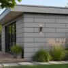 Modernes Gartenhaus mit Fassadenverkleidung aus HPL