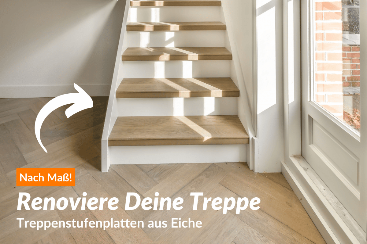 Treppenrenovierung mit echtem Holz EICHE Renovierung von Stufen und Treppen 