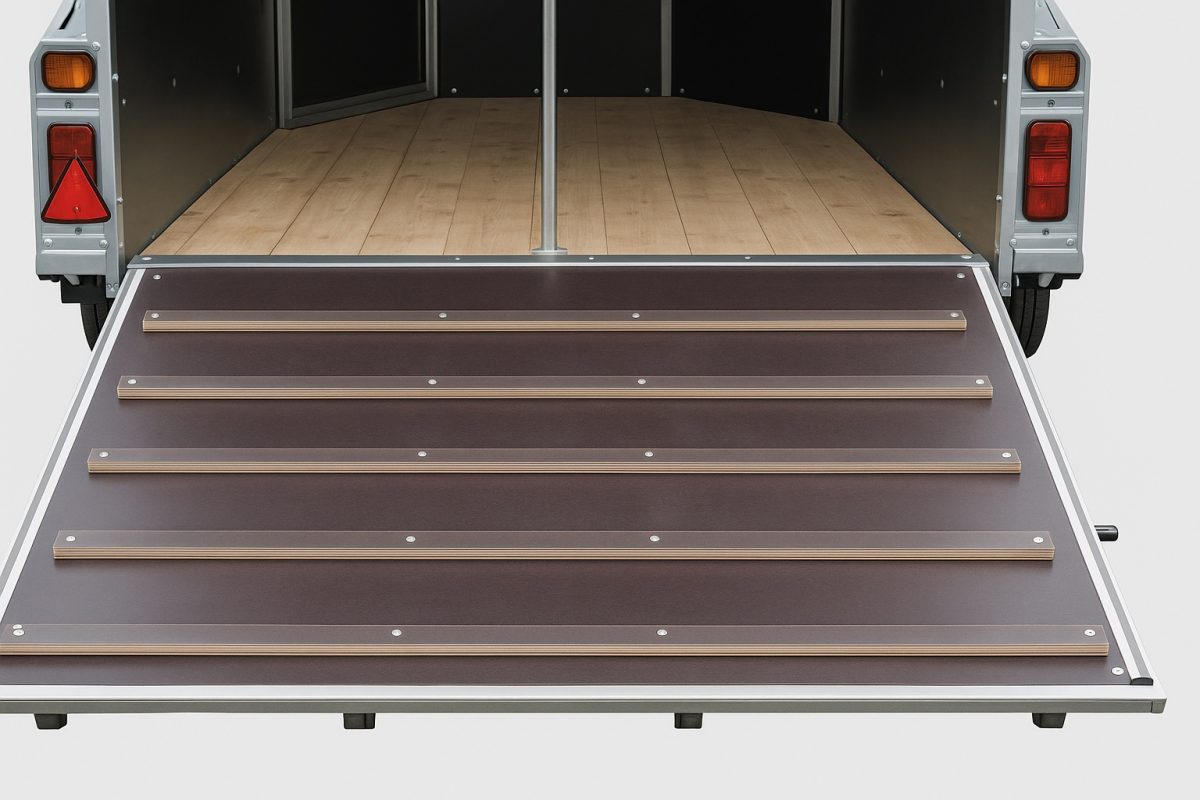 Anhängerrampe aus Siebdruckplatten.