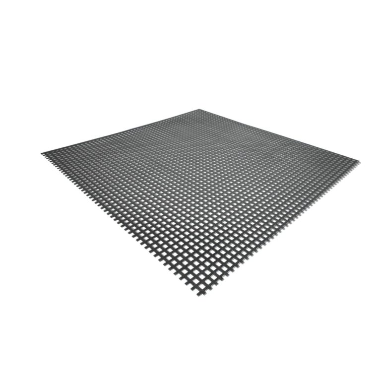 Verzinktes Lochblech aus Stahl - quadratisch gestanzt.