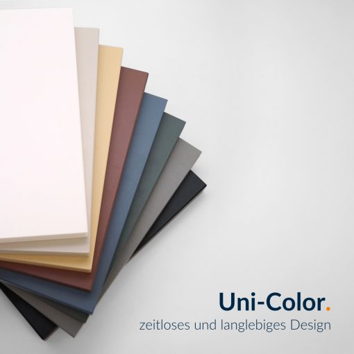 Uni-Color-Farbvergleich von Dekorplatten.
