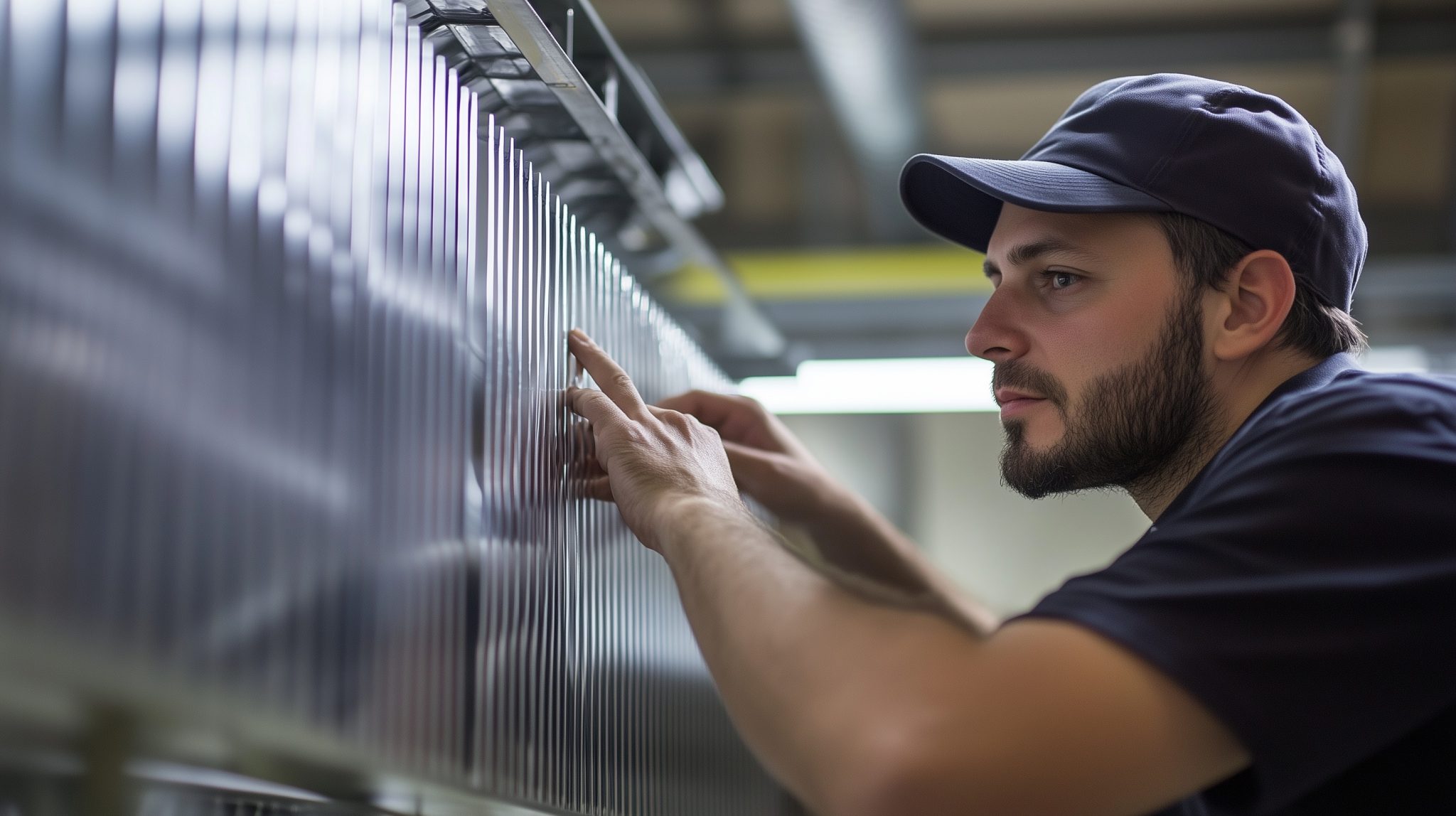 Montage einer wärmeleitfähigen Aluminiumplatte an einer Anlage zur Temperaturregulierung