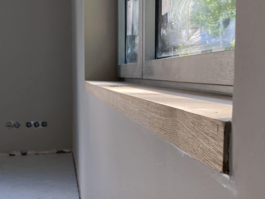 Endergebnis einer Holzfensterbank.