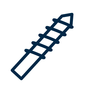 Schlichtes, minimalistisches Icon eines Bohrers mit spiralförmiger Spitze.