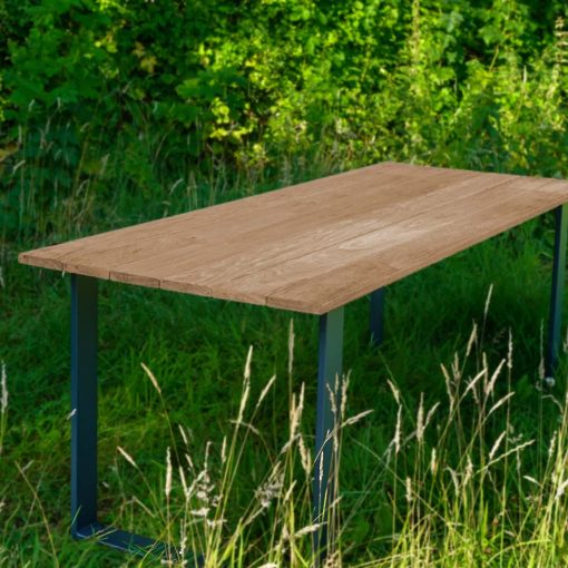 Eiche-Tischplatte aus Altholz-Bohlen – Bild 3