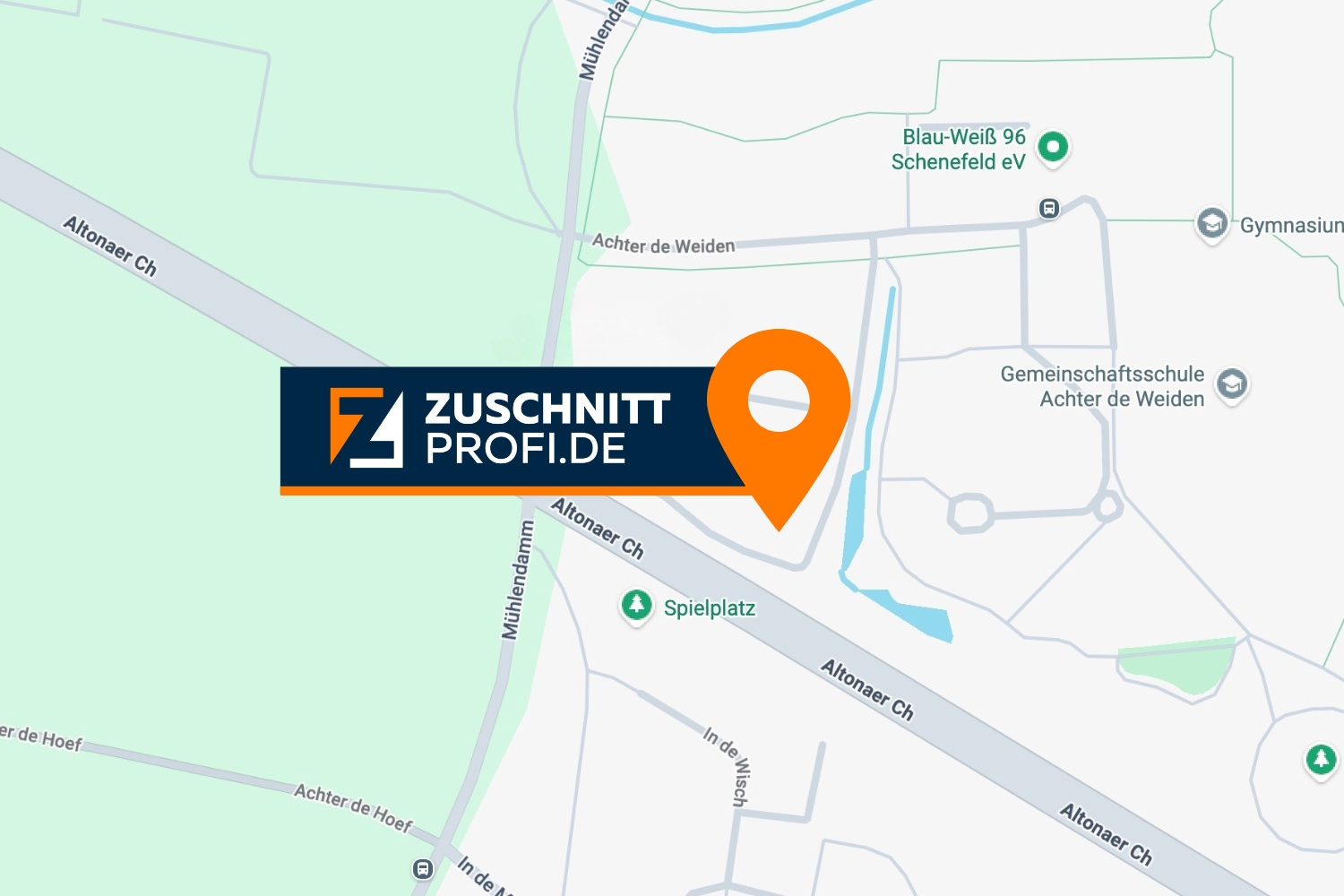 Karte des Abholstandortes von Zuschnittprofi