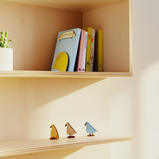 Multiplexplatten verbaut in einem Bücherregal
